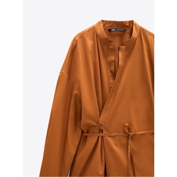 Zara burnt orange wrap dress - Picture 6 of 6